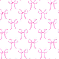 Coquette Ribbon Pink Seamless Pattern