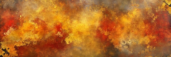 The artwork displays a vibrant array of reds, oranges, and yellows, creating a dynamic and energetic composition that captivates viewers