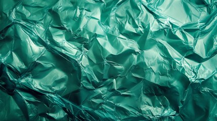 Obraz premium Abstract texture crumpled green plastic cellophane surface material