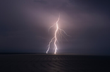 Lightning over Pacific Ocean