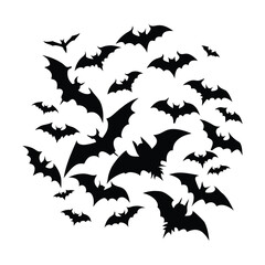 Naklejka premium Cute Cartoon Bats Vector Illustration for Halloween