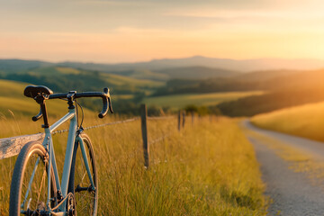 Bicycle in the Field | Peaceful Countryside Scene with a Bike Resting Amidst Nature