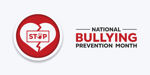 National Bullying Prevention Month. Great for cards, banners, posters, social media and more. White background.