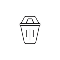 Vector Trash Bin Logo Flat Design