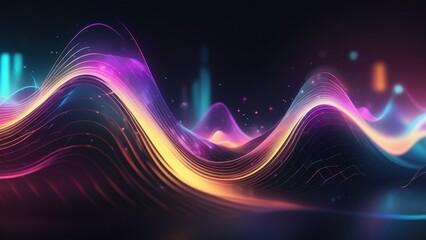 Abstract waves of vibrant colors representing sound and energy.