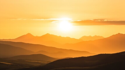 Golden Hour Mountain Panorama