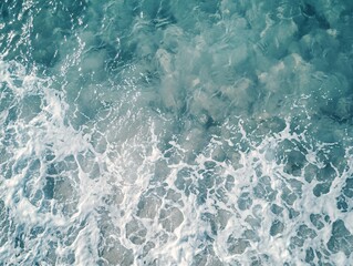 Obraz premium Aerial View of Clear Sea Water with Intricate Organic Patterns