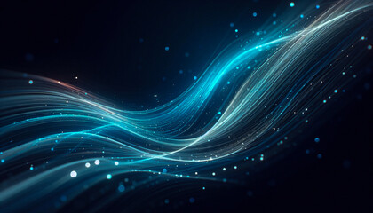 Fototapeta premium Abstract lines blue and white, luminous of light flowing curve, combining electric blue and subtle white colors