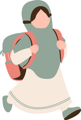Muslim girl student illustration