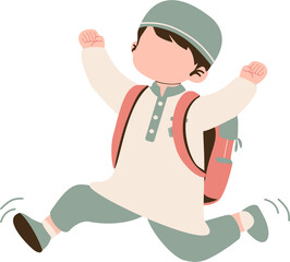 Muslim boy illustration