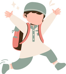 Muslim boy illustration