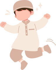 Muslim boy illustration
