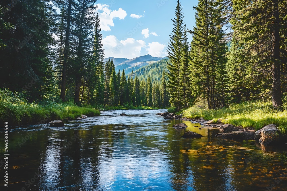 Canvas Prints lake in the woods