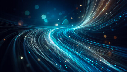Abstract lines blue and white, luminous of light flowing curve, combining electric blue and subtle white colors