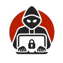 hacker with laptop computer emoji 3d smiley face smile isolated on transparent background - Generative AI