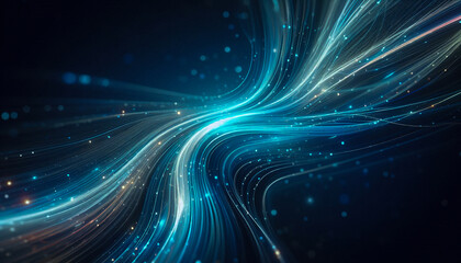 Abstract lines blue and white, luminous of light flowing curve, combining electric blue and subtle white colors