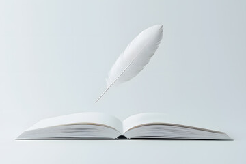 Feather Flying Over a Book: Symbol of Freedom and Knowledge | Inspirational Image of Liberation Through Learning