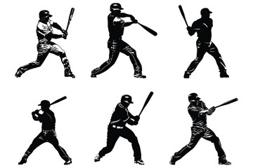 Baseball player silhouette vector