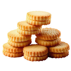 butter cookies isolated on a transparent background 