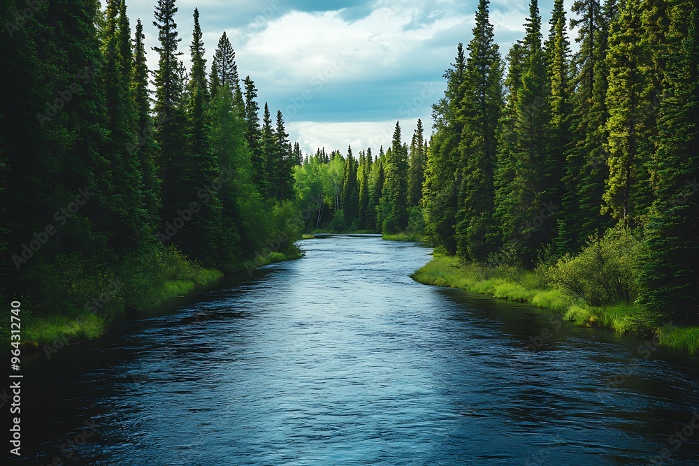 Canvas Prints river in the woods