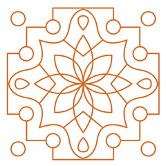 Islamic pattern - Intricate gold geometric floral pattern on a white background