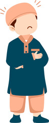 Muslim kid angry illustration