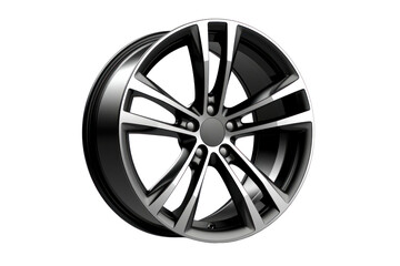 Obraz premium This striking alloy wheel features a sleek, contemporary design with a brilliant finish, ideal for elevating any car’s appearance on the road.