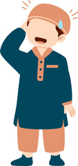 Muslim Kid Embarrassed illustration