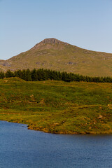 Cnicht mountain summit, Snowdonia or Eryri National Park lake in foreground, portrait, zoomed in.