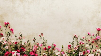 a clean background with flowers decoration