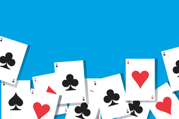 poker card wallpaper vector on blue background