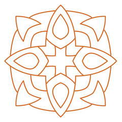 Islamic pattern - Intricate gold geometric floral pattern on a white background