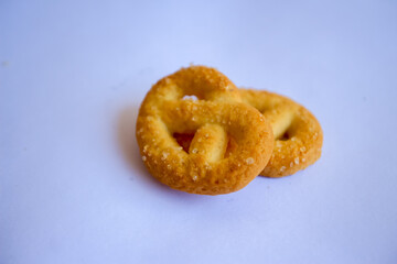Danish butter cookies, Close up of butter cookies coated with white sugar, sweet cookies