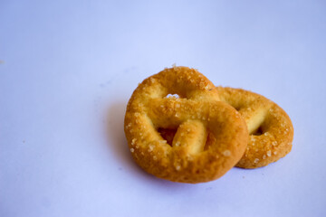 Danish butter cookies, Close up of butter cookies coated with white sugar, sweet cookies