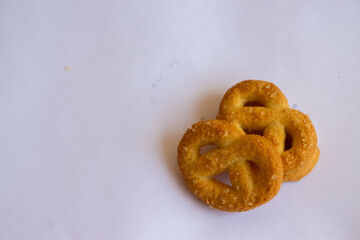 Danish butter cookies, Close up of butter cookies coated with white sugar, sweet cookies