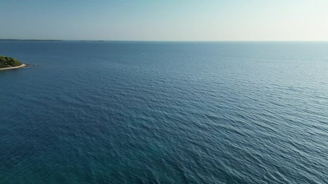 Croatia, Istria, Pula, aerial view to coastline with boats and seaground