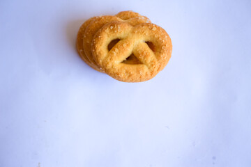 Danish butter cookies, Close up of butter cookies coated with white sugar, sweet cookies