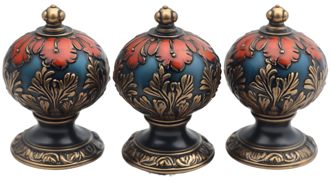 a group of decorative objects. 