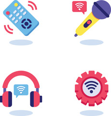 Bold Internet of Things Flat Icons Set Style