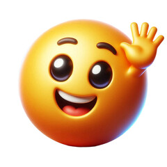 Fototapeta premium emoji 3d smiley face smile isolated on transparent background - Generative AI 