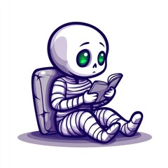 Obraz premium Mummy Reading a Book