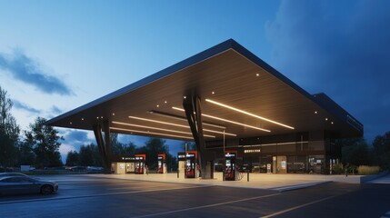 Obraz premium Modern Gas Station Design