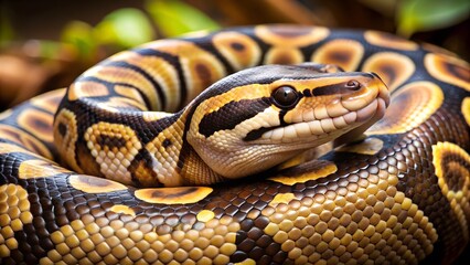 Fototapeta premium Ball python snake, Pet snake, Cute snake
