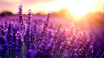 Lavender Field at Sunset