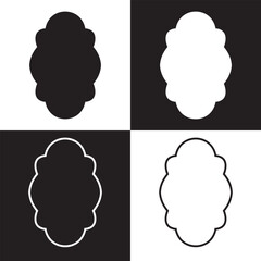 Shape islamic window set. Frames and arabian arch silhouette in oriental style. Muslim architecture design elements or moroccan arabic arches decor collection. isolated on black and white background