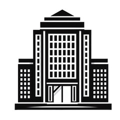 Obraz premium black and white building isolated on transparent background - Generative AI