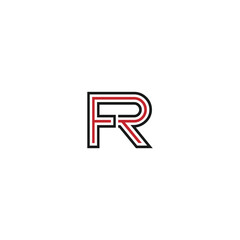 FR or RF letter logo design. Abstract outstanding professional business awesome artistic branding company different colors illustration.