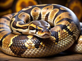 Fototapeta premium Ball python snake, Pet snake, Cute snake