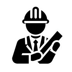 worker with helmet and clipboard  isolated on transparent background - Generative AI