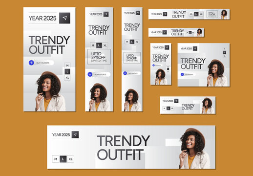 Trendy Outfit Fashion Web Banner Ads